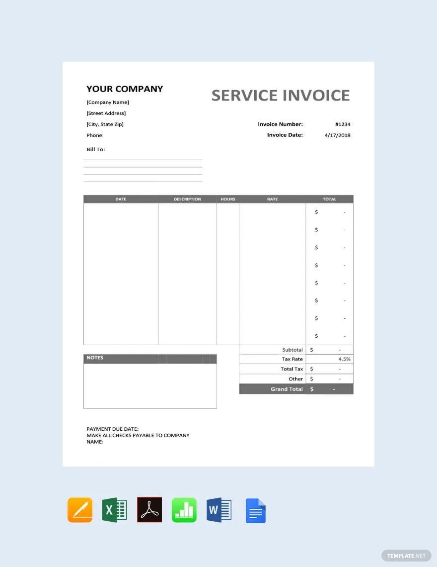 printable cleaning invoice