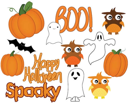 Pumpkin Clipart, Halloween Clipart, Owl Clipart, Ghost Clipart ...