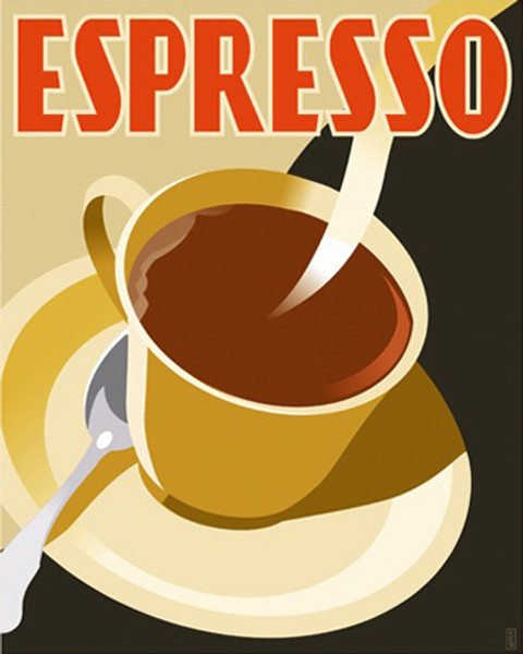 Espresso Coffee Wall Art | Vintage Wall Print on Canvas