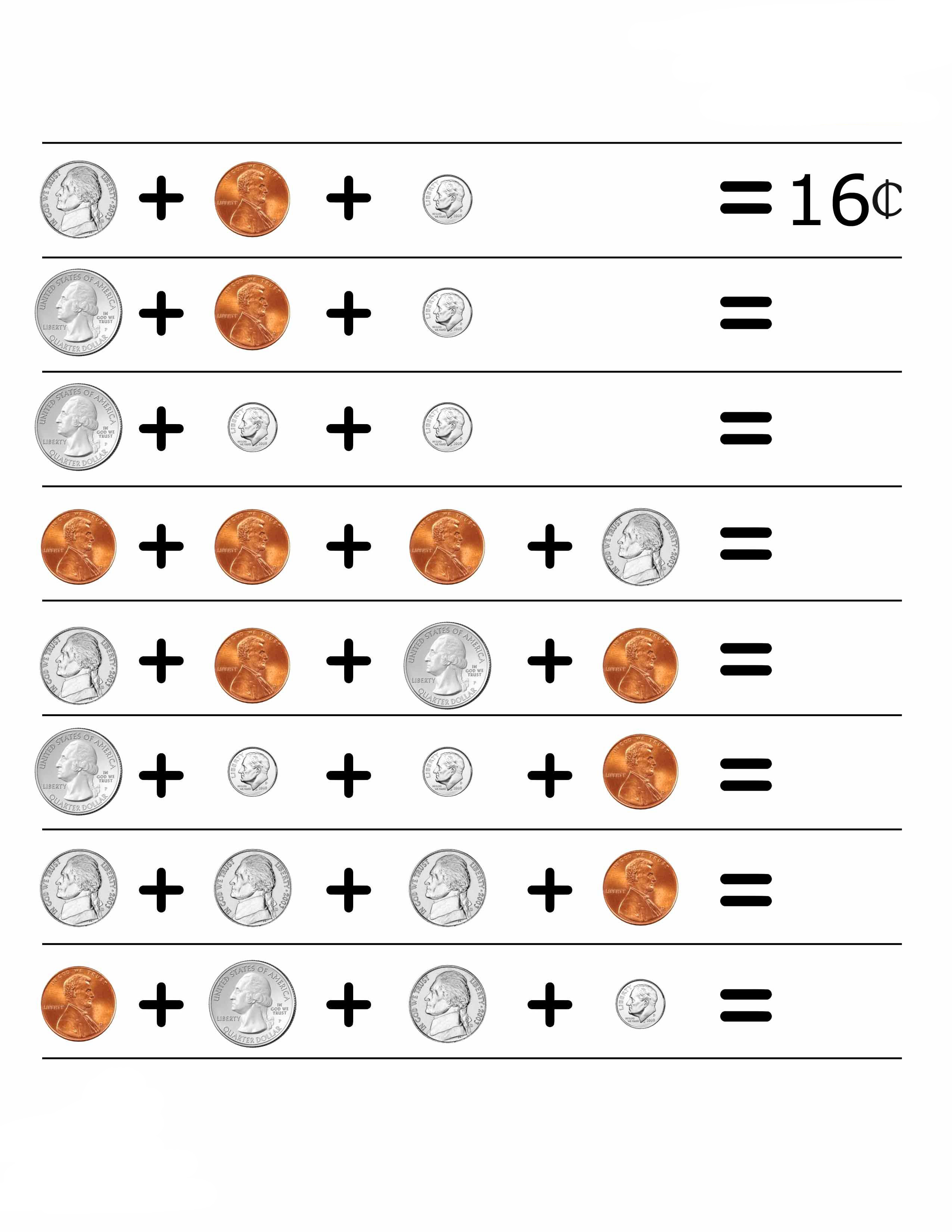 printable coins worksheet 2nd grade