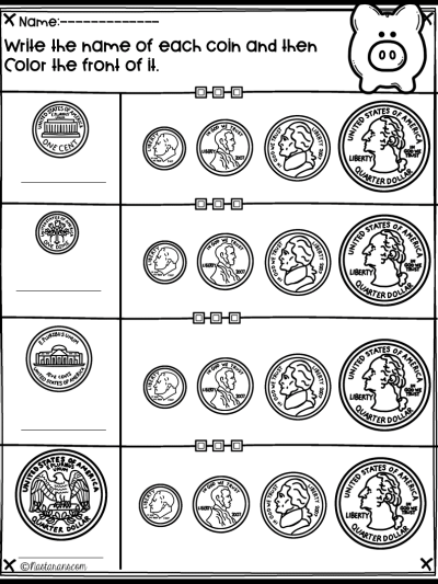 printable coins worksheet 2nd grade