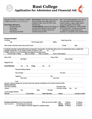 Rust College Application - Fill Online, Printable, Fillable, Blank ...