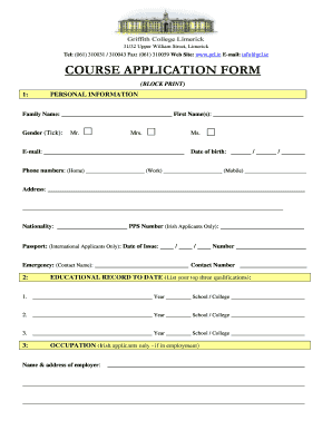 College Admission Form Pdf - Fill Online, Printable, Fillable ...