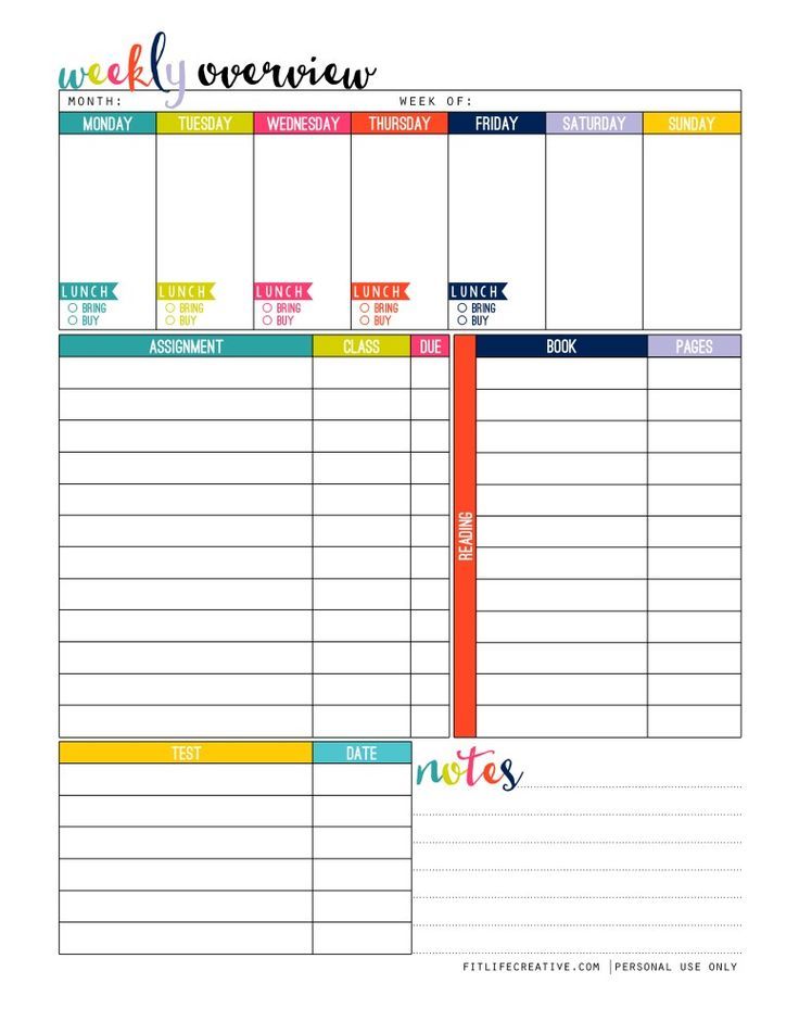 20+ Free Printables for College Students!