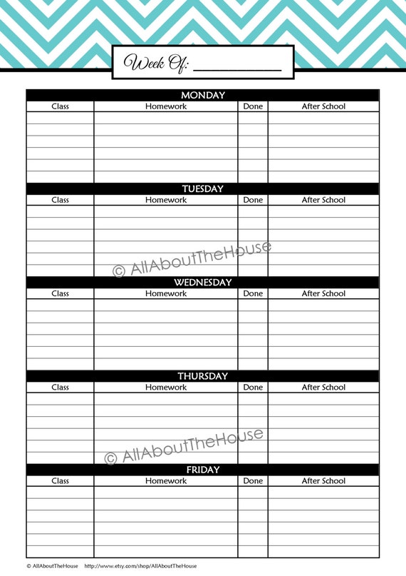 printable college student planner 2018
