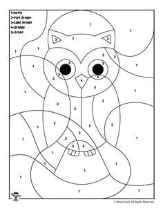 printable color by number owl