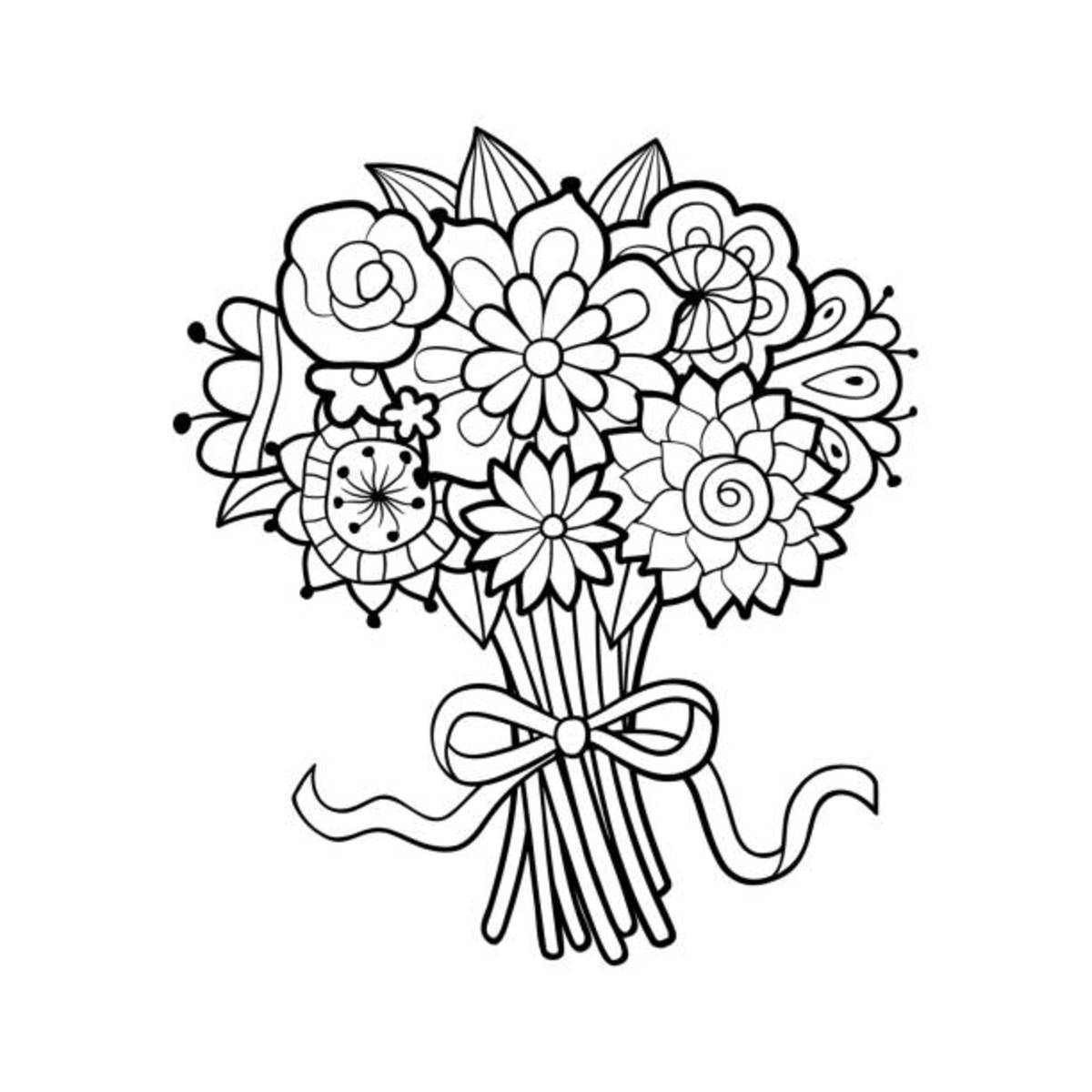 printable colored flowers pictures