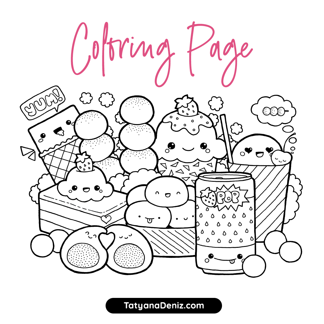 printable coloring food pages