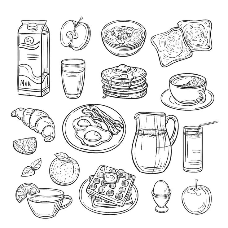 printable coloring food pages