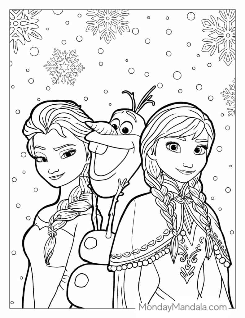 printable coloring frozen pages