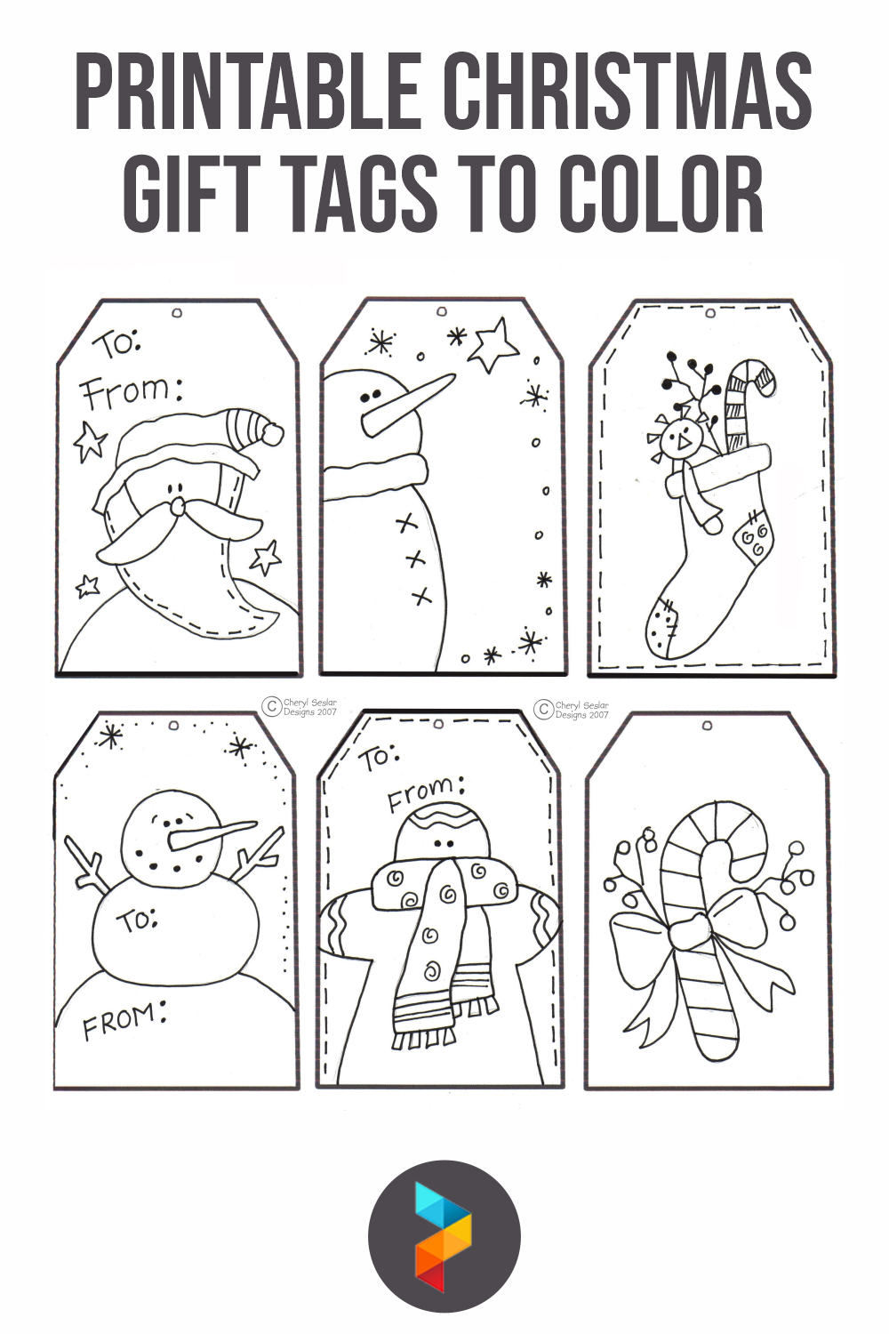 printable coloring gift tags