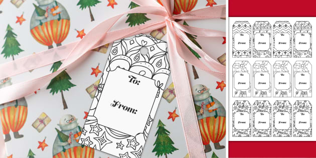 printable coloring gift tags
