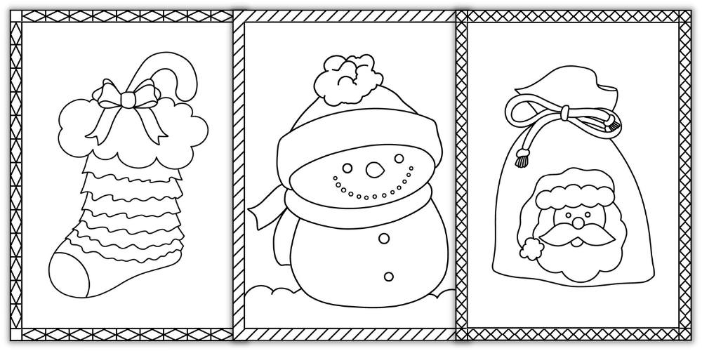 Free printable coloring happy holiday cards, Download Free printable