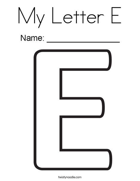 My Letter E Coloring Page