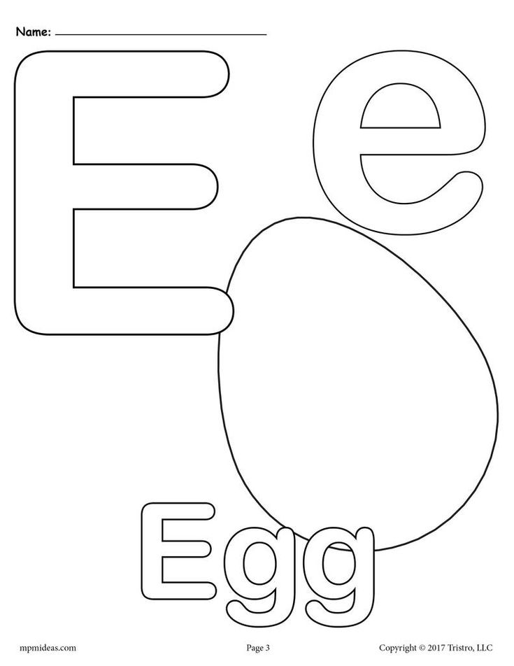 Letter E Alphabet Coloring Pages - 3 Printable Versions