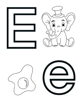 Letter E Alphabet Coloring Page Sheet by Knox Worksheets | TPT
