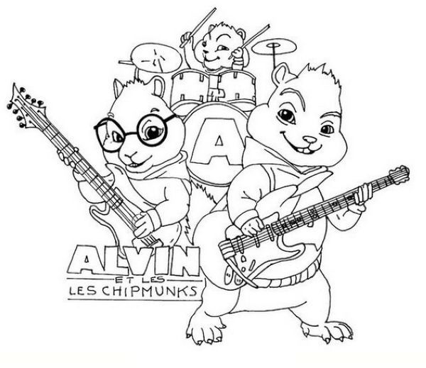 Alvin And The Chipmunks Coloring Pages PDF - Coloringfolder.com