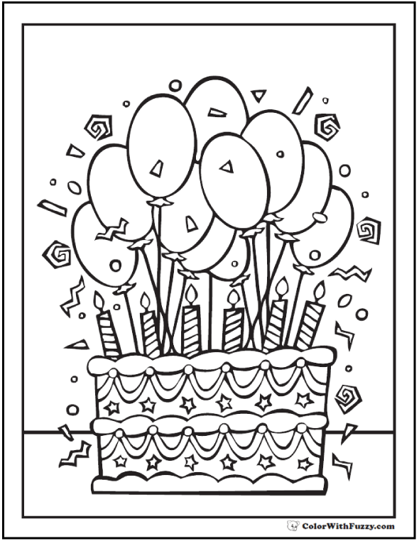 printable coloring pages birthday
