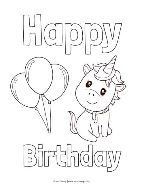 printable coloring pages birthday