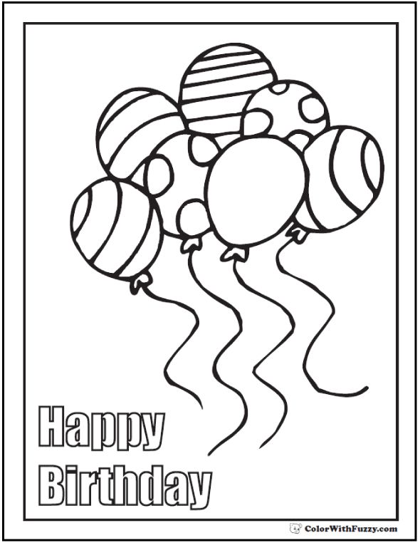 printable coloring pages birthday