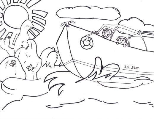Boating Printable Coloring Page for Kids: Splashing Water - Boater ...