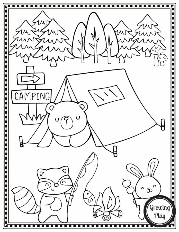 printable coloring pages camping