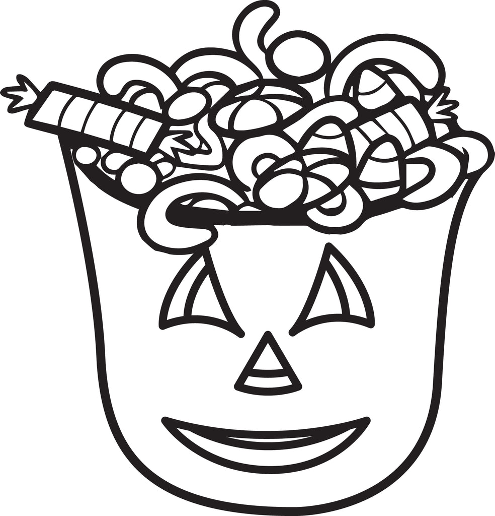Printable Halloween Candy Coloring Page for Kids
