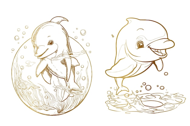 Printable Dolphin Coloring Pages Images - Free Download on Freepik