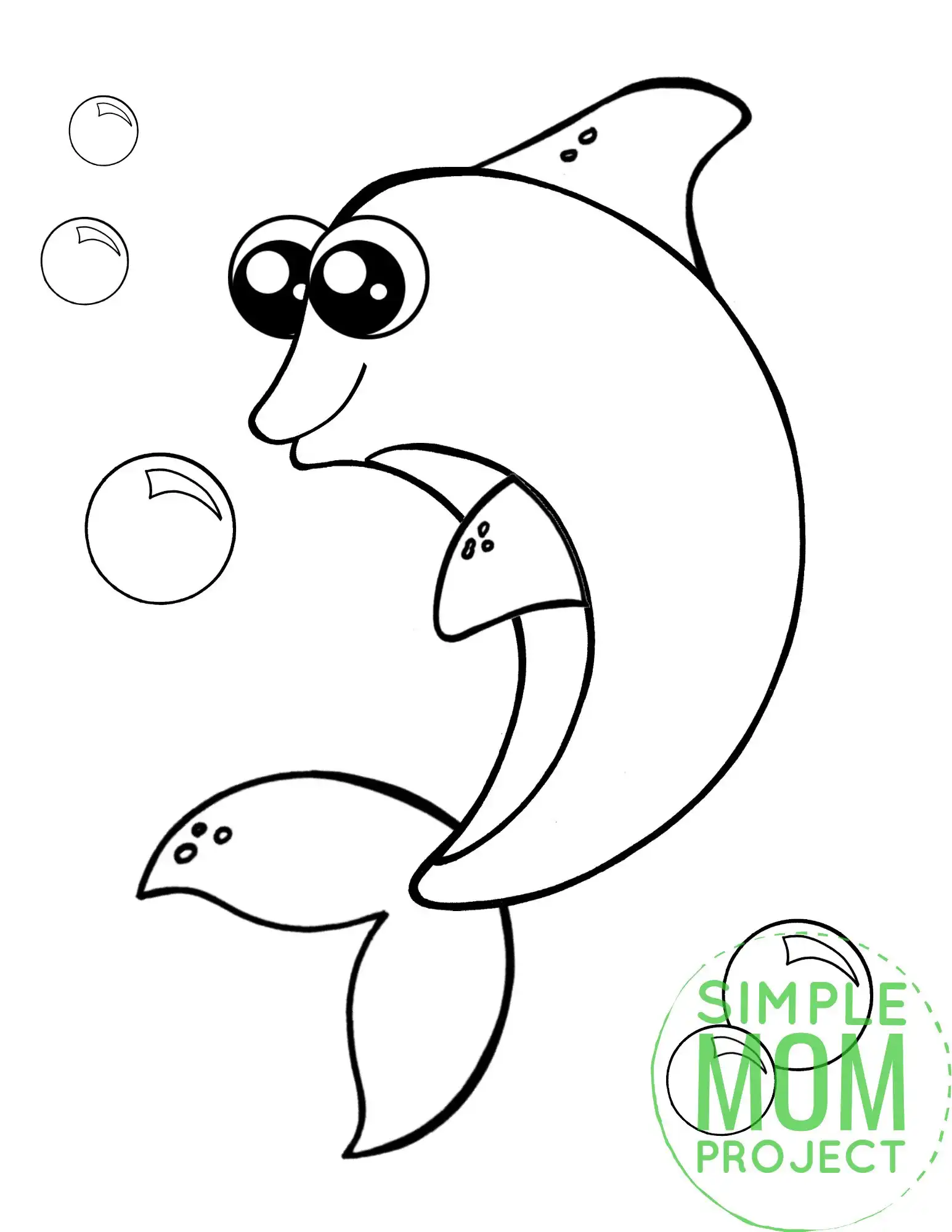 Free Printable Dolphin Coloring Page - Simple Mom Project