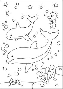 Dolphin Coloring pages for kids