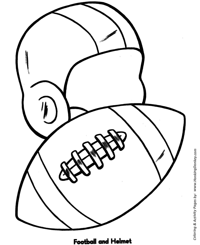 Easy Coloring Pages | Free Printable Football and Helmet Easy ...