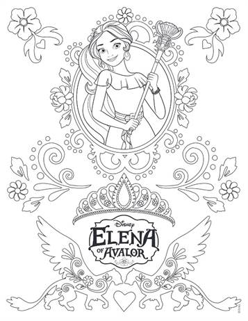 printable coloring pages elena of avalor