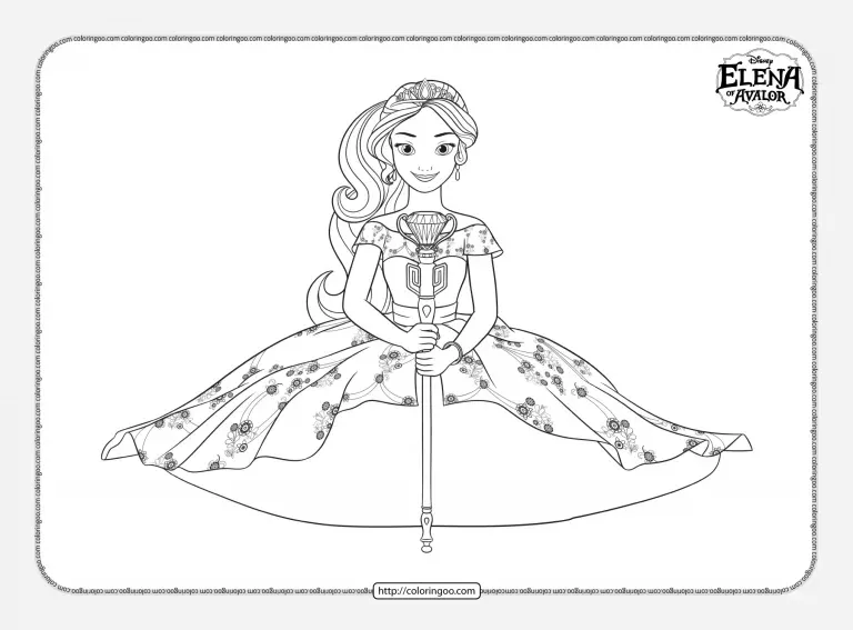 printable coloring pages elena of avalor