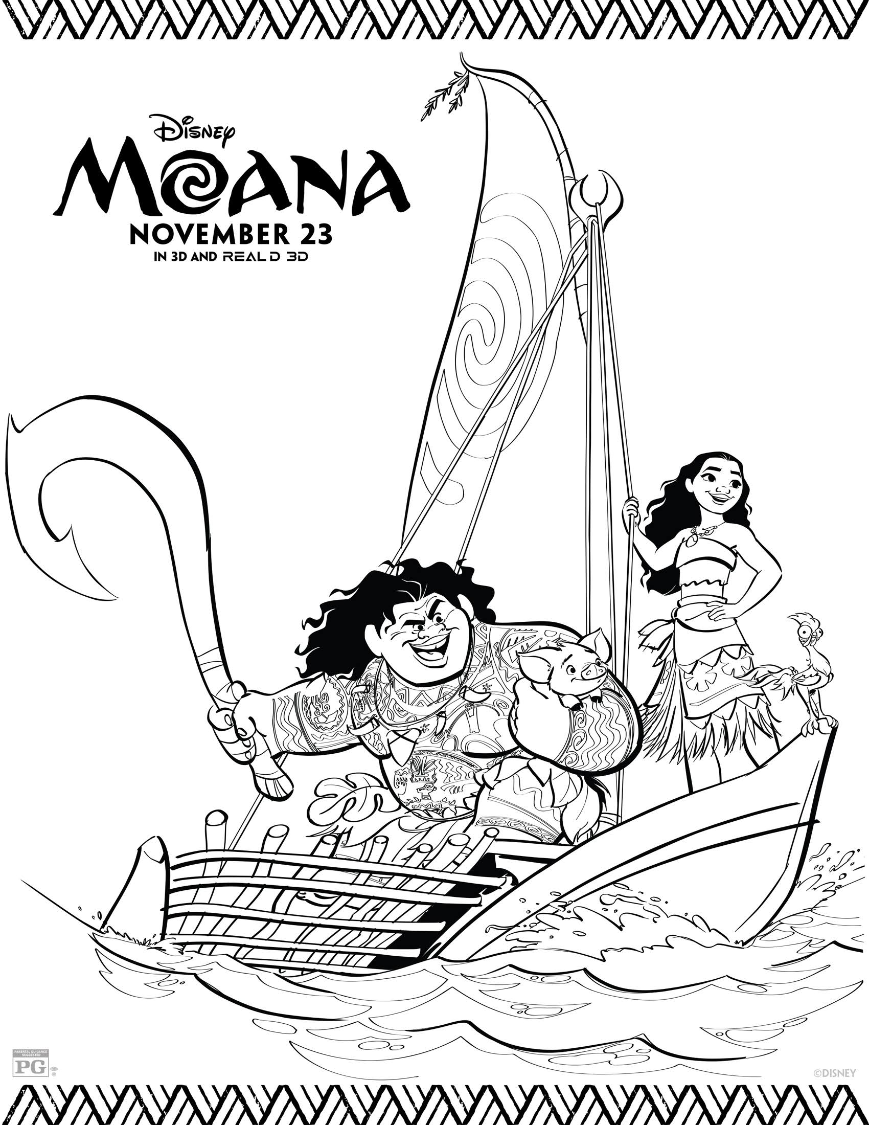 printable coloring pages for moana