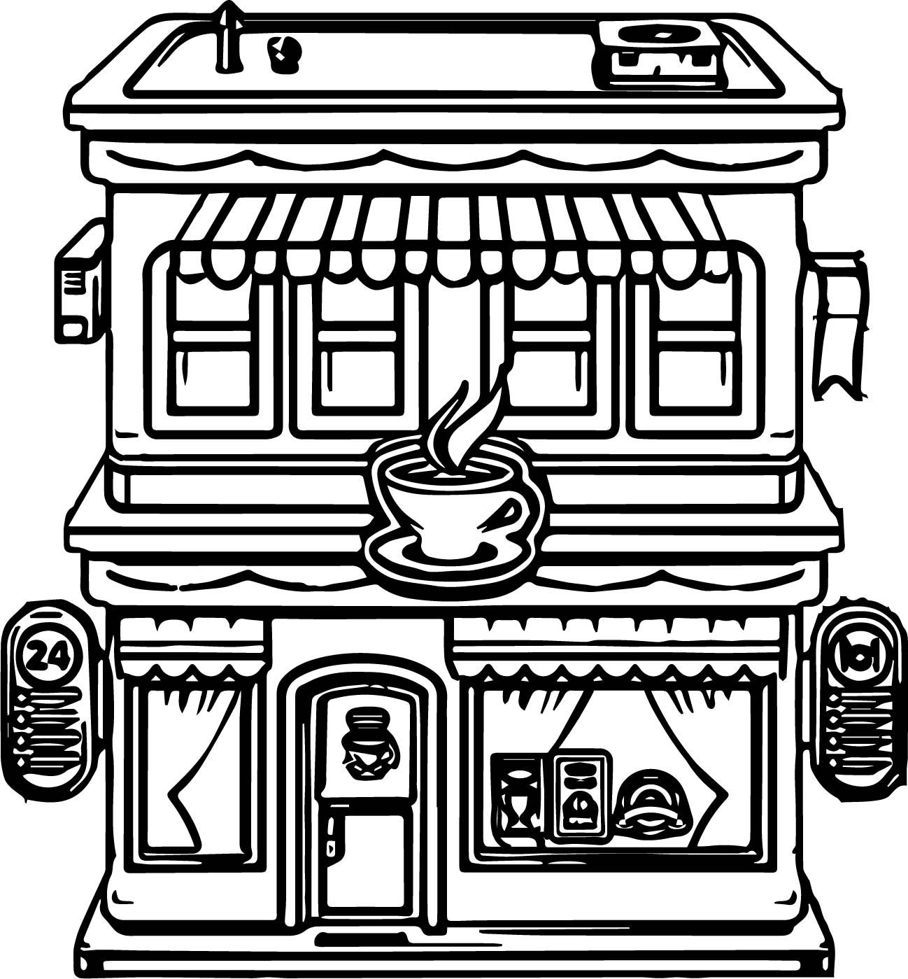 printable coloring pages for restaurants