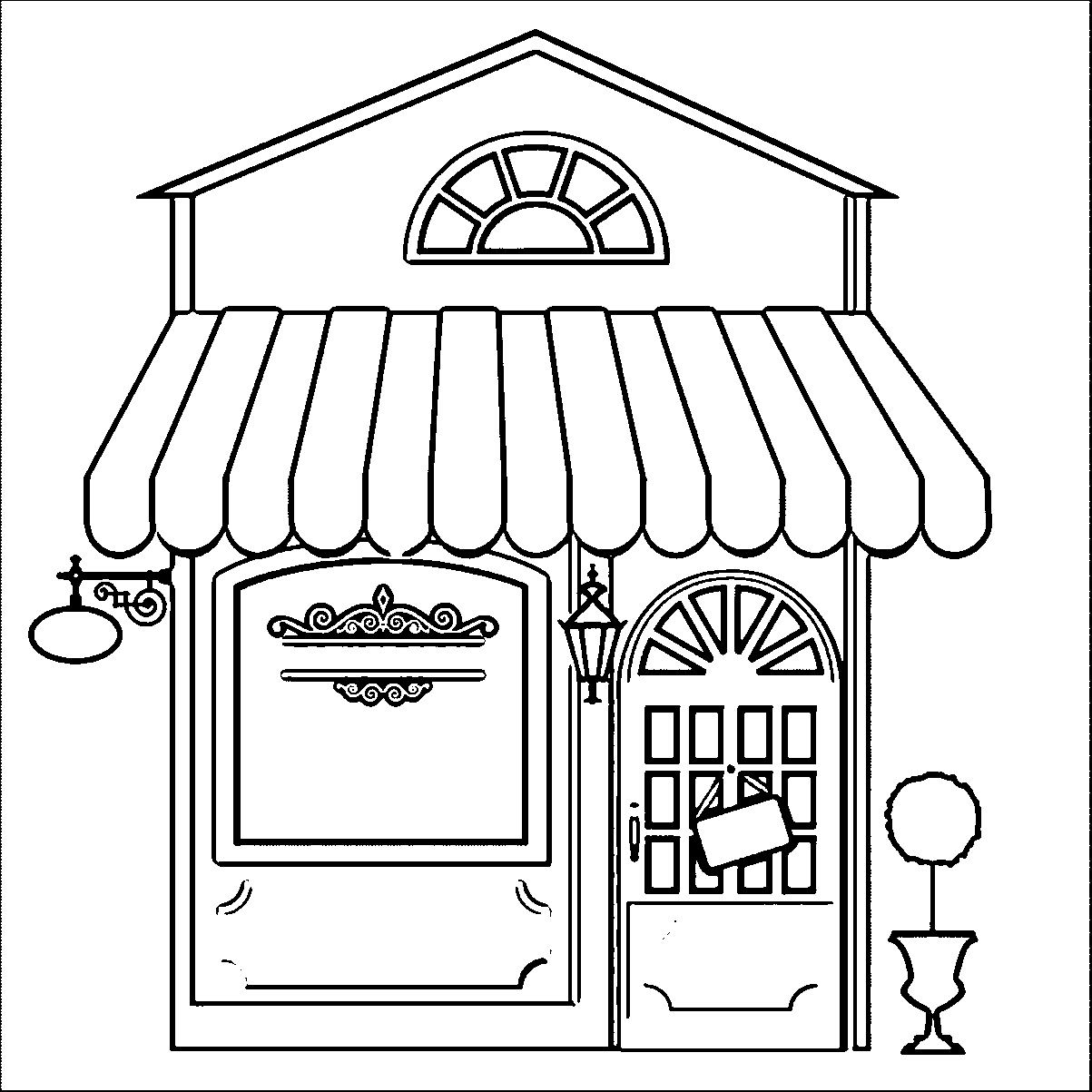 printable coloring pages for restaurants