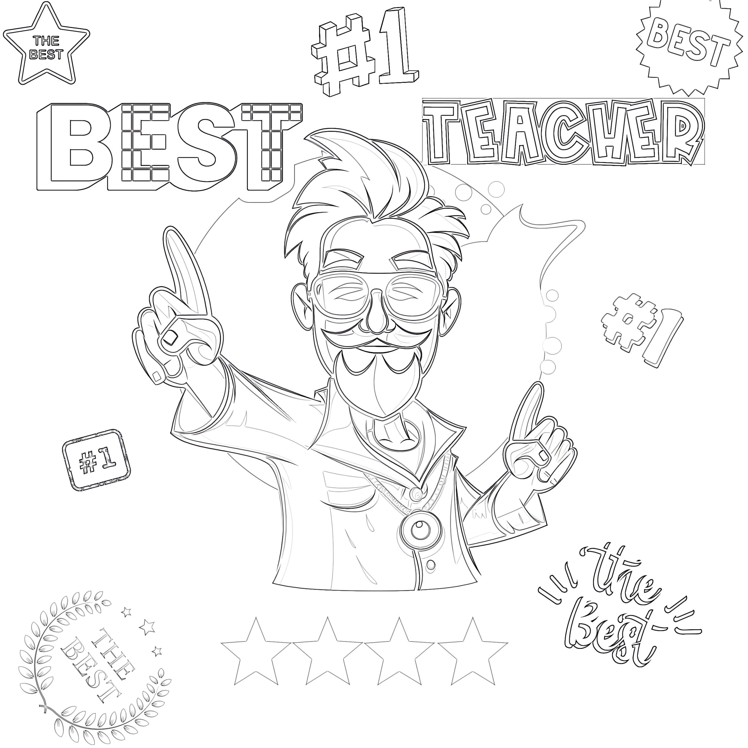 Best Teacher Coloring Page | Coloring Pages Mimi Panda - Worksheets Library