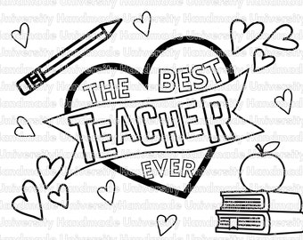 Teacher Appreciation Coloring Pages Printable PDF Gifts for ...