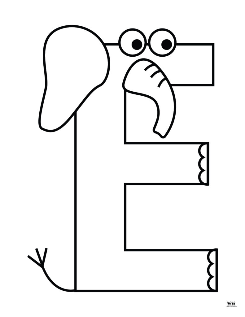 printable coloring pages for the letter e