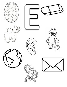 Letter E Coloring Page by Early Childhood Resource Center | TPT