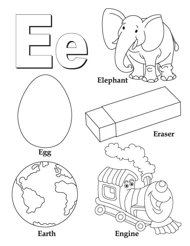 My A to Z Coloring Book Letter E coloring page | Download Free My ...
