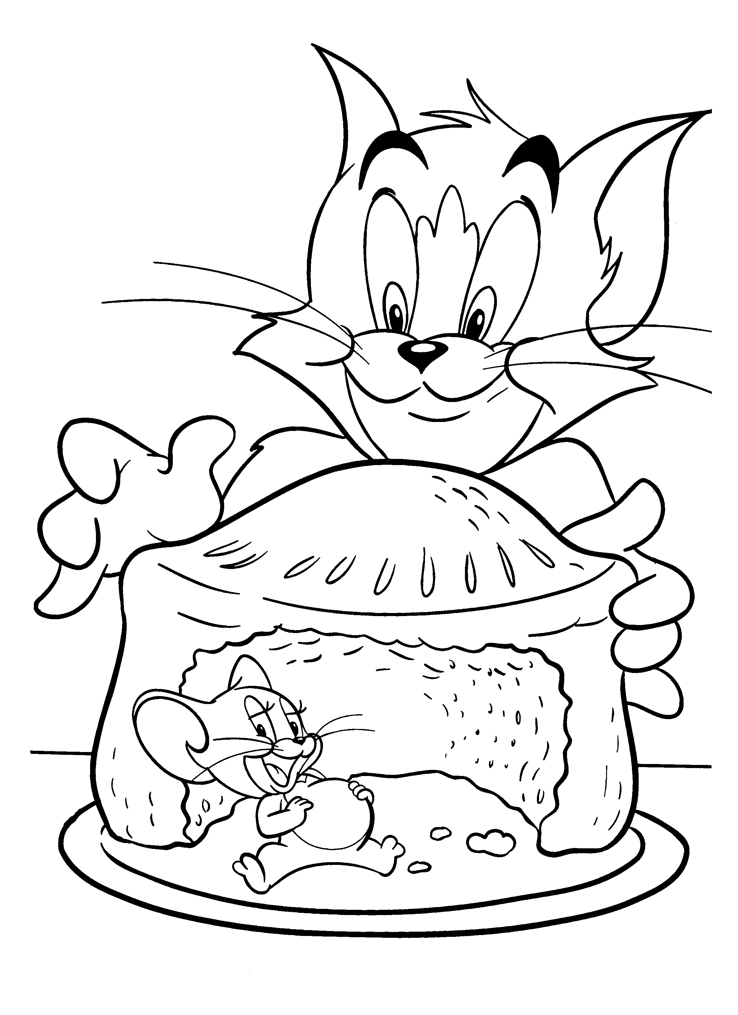 printable coloring pages for tom and jerry