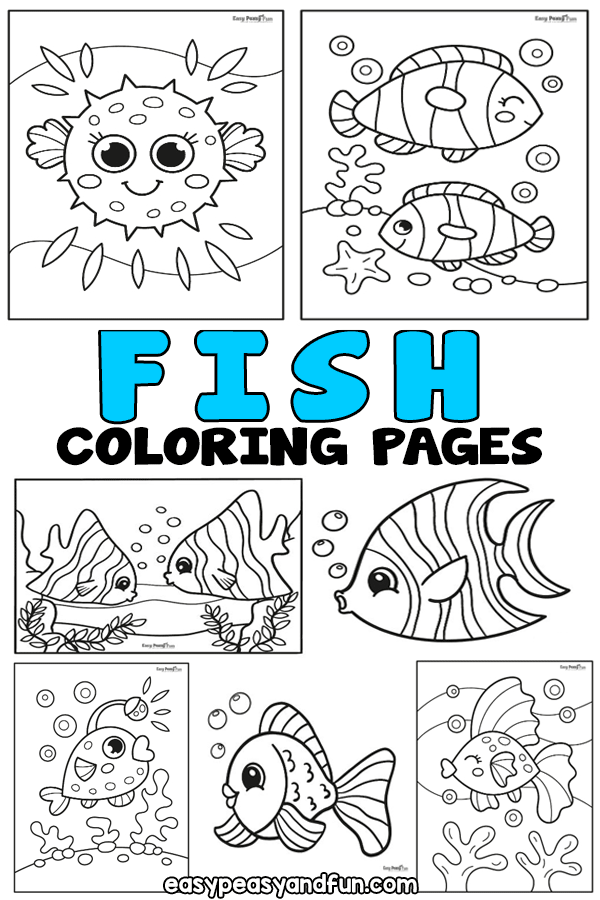 Fish Coloring Pages - 30 Printable Sheets - Easy Peasy and Fun
