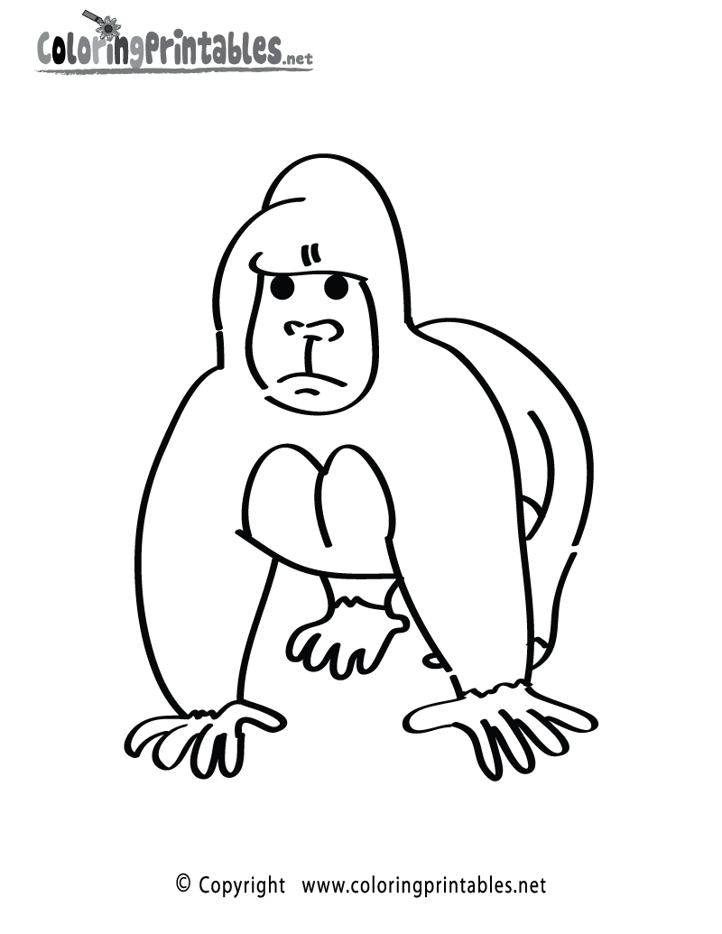 printable coloring pages gorilla