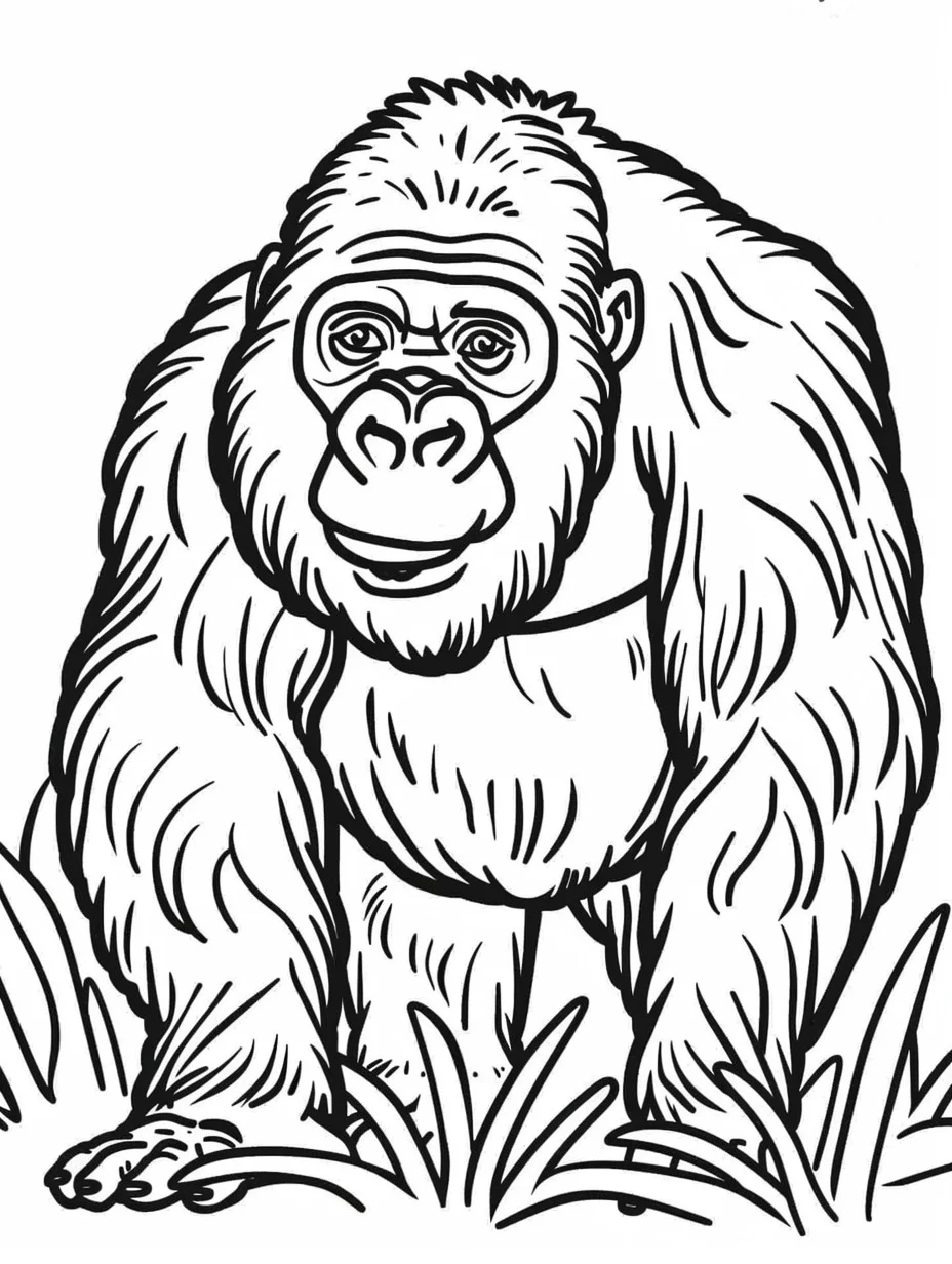 printable coloring pages gorilla