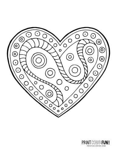 100+ printable heart coloring pages: A huge collection of hearts ...