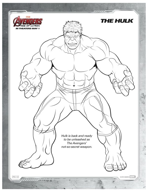 Hulk Coloring Page Free Marvel Printable - Mama Likes This