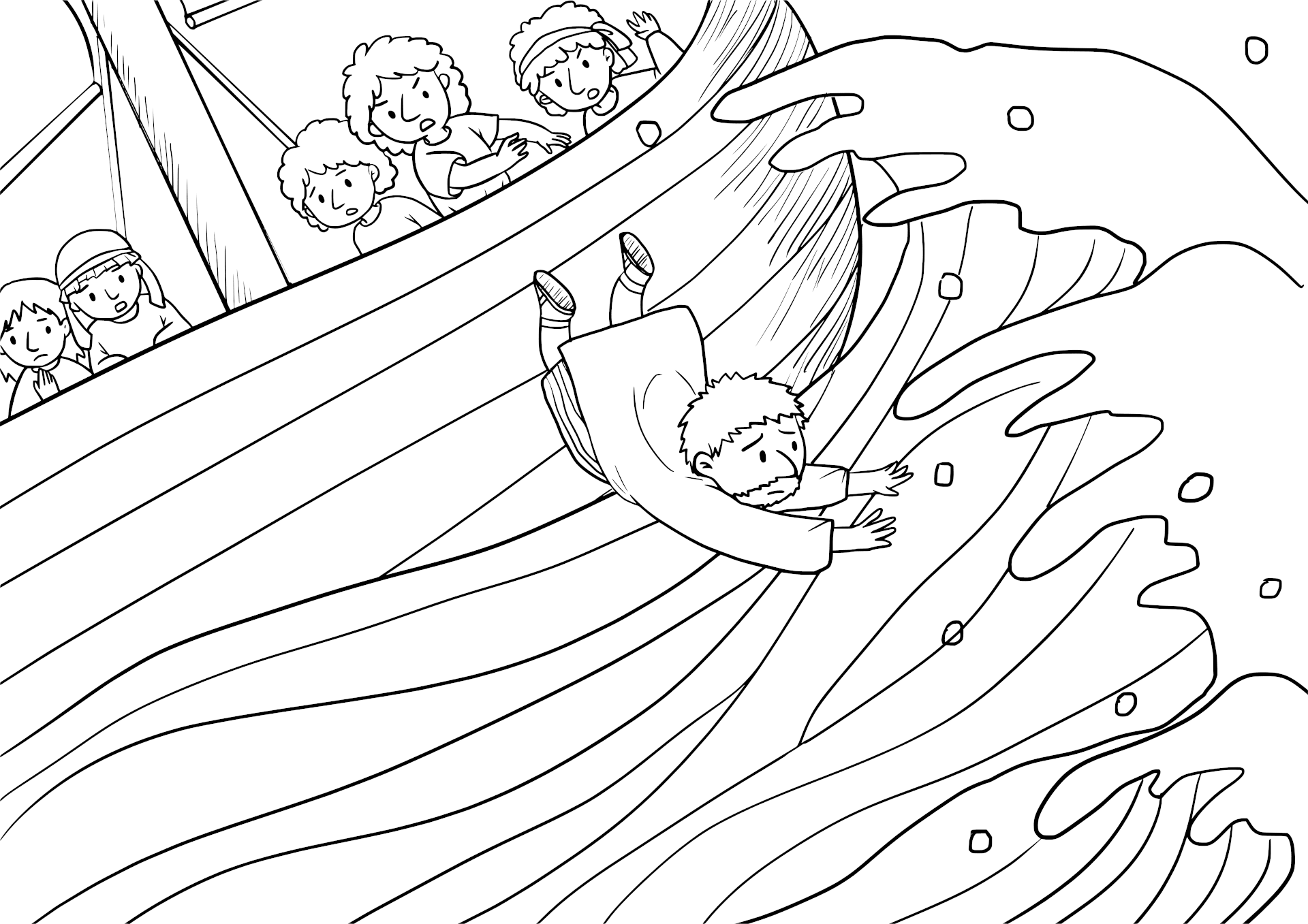 Jonah and the Whale coloring page | Free Printable Coloring Pages