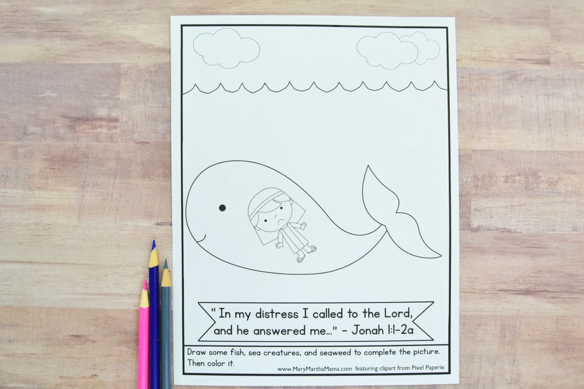 printable coloring pages jonah and the whale