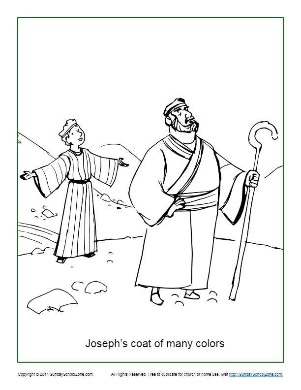 printable coloring pages joseph coat